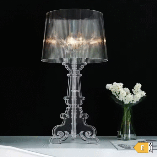 Candeeiro Baroque Ghost – Transparente, Decorativo e com Luz Regulável