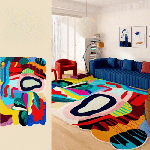 Tapete Irregular Abstract Pop – Estilo Artístico para Sala, Quarto ou Escritório Criativo